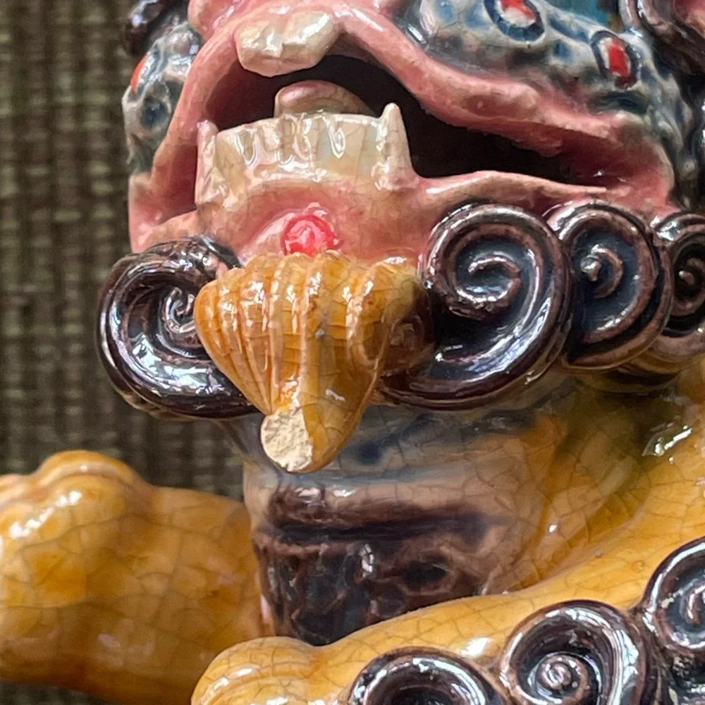 Foo Dog / Foo Lions Sancai Porcelain - Early 1900s - Collectible - Picture 5 of 6